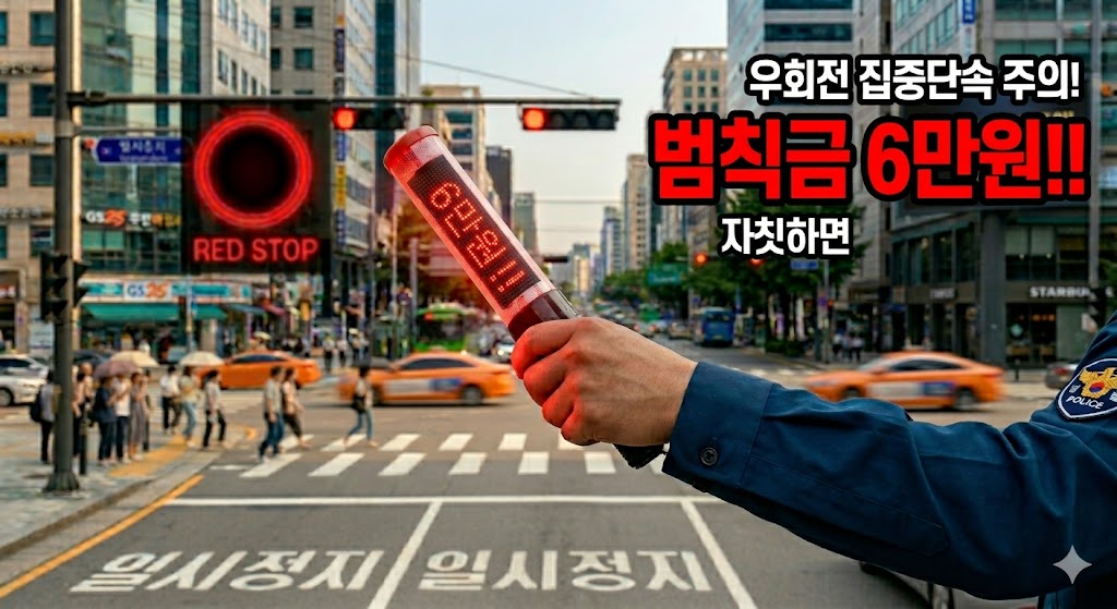 우회전 집중단속 주의3