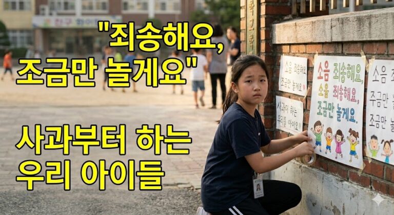 초등학생 소음 양해 포스터